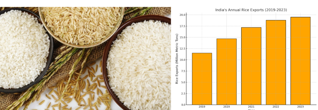 India's Annual Rice Exports from 2019-2023
